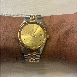CYMA Gold plated and Silver Quartz Watch
